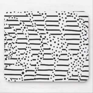 Spots and Stripes 2 in Black and White  Mouse Mat