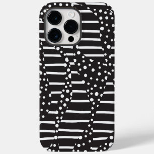 Spots and Stripes 2 in White on Black  Case-Mate iPhone 14 Pro Max Case