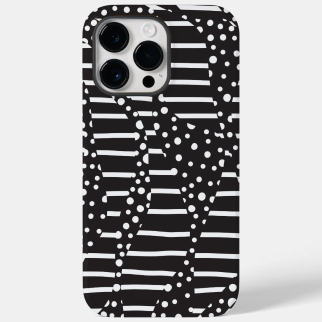 Spots and Stripes 2 in White on Black  Case-Mate iPhone Case (Back)