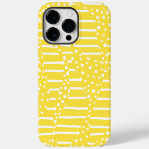 Spots and Stripes 2 - Lemon Yellow and White Case-Mate iPhone 14 Pro Max Case