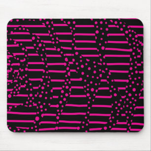Spots and Stripes 2 - Magenta and Black Mouse Mat
