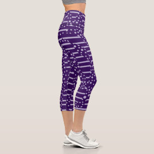 Spots and Stripes 2 - Purple Capri Leggings