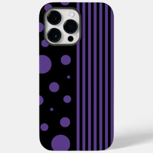 Spots and Stripes in Purple and Black Case-Mate iPhone 14 Pro Max Case
