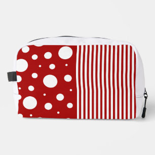Spots and Stripes in Red and White Dopp Kit