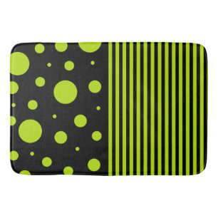 Spots and Stripes - Lime Green Bath Mat