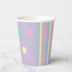 Spots and Stripes - Pink, Yellow, Purple, Green Paper Cups