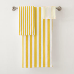 Spots and Stripes - Turquoise and Yellow Bath Towel Set