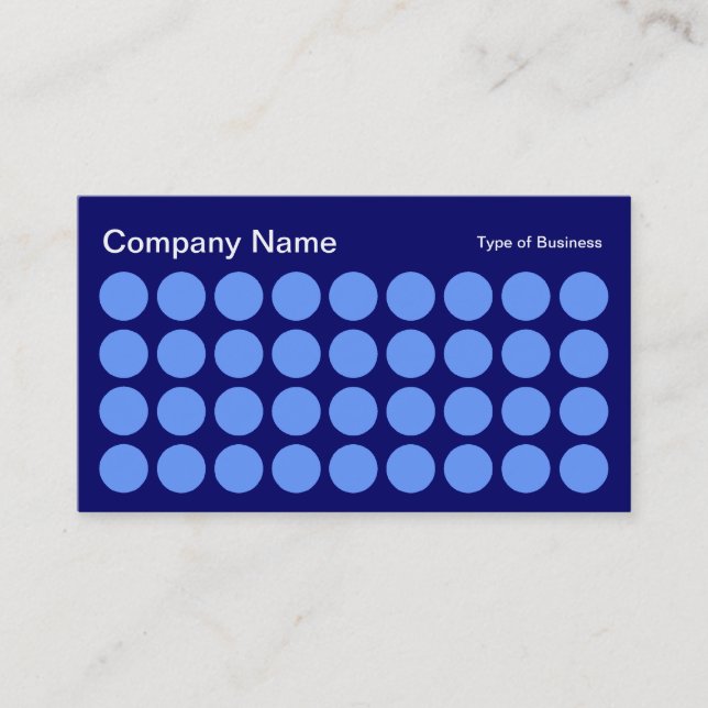 Spots - Baby Blue, White and Dp Navy Business Card (Front)