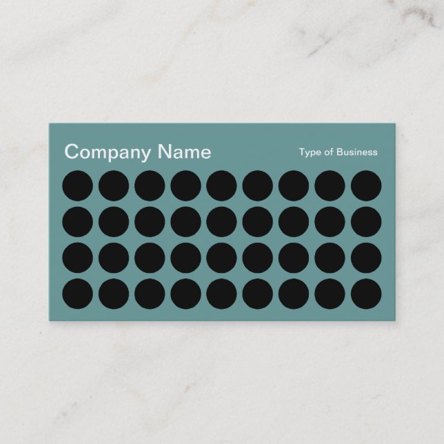 Spots - Black, White and Ocean Green Business Card (Front)