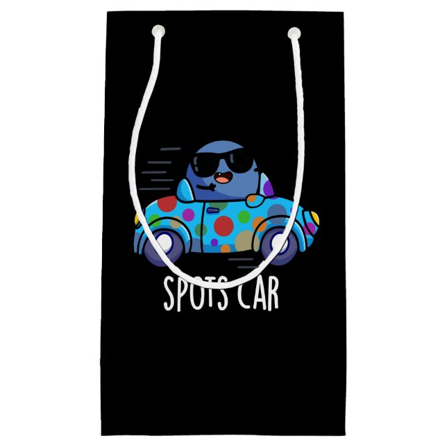 Spots Car Funny Sports Car Pun Dark BG Small Gift Bag (Front)