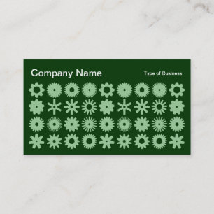 Spots - Faded Green on Dark Forest Green Business Card