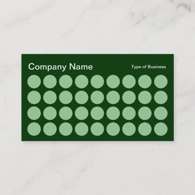 Spots - Faded Green on Dark Green Business Card (Front)