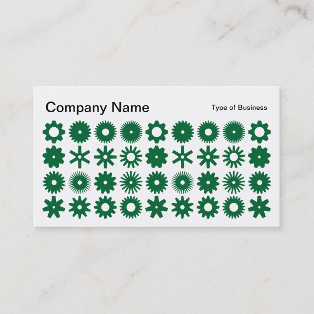 Spots - Forest Green on White Business Card (Front)