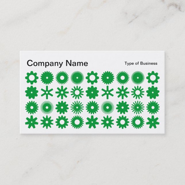 Spots - Grass Green on White Business Card (Front)