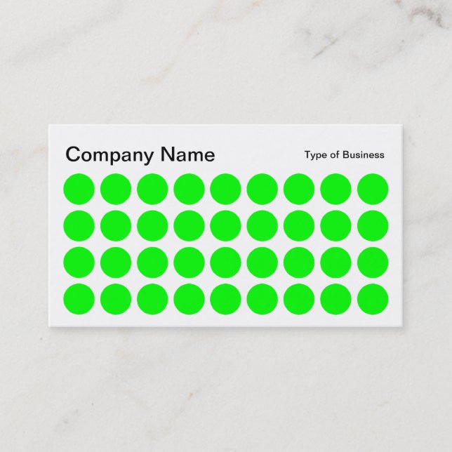 Spots - Green, Black and White Business Card (Front)