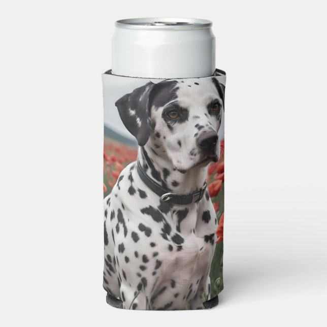 **"Spots of Joy: Dalmatian in a Red Poppy Field"** Seltzer Can Cooler (Seltzer Front)