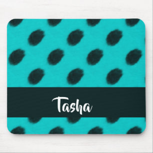 Spots on blue mouse mat