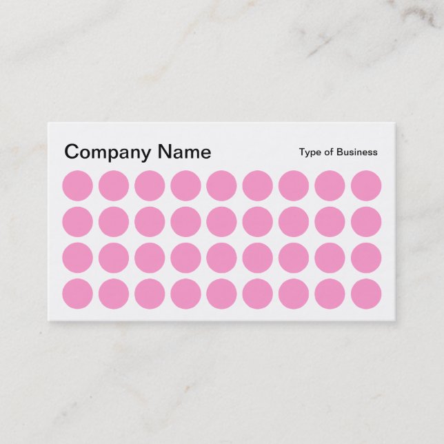 Spots - Pink, Black and White Business Card (Front)