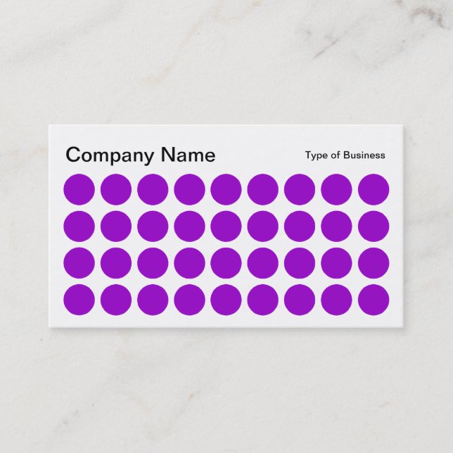 Spots - Purple, Black and White Business Card (Front)