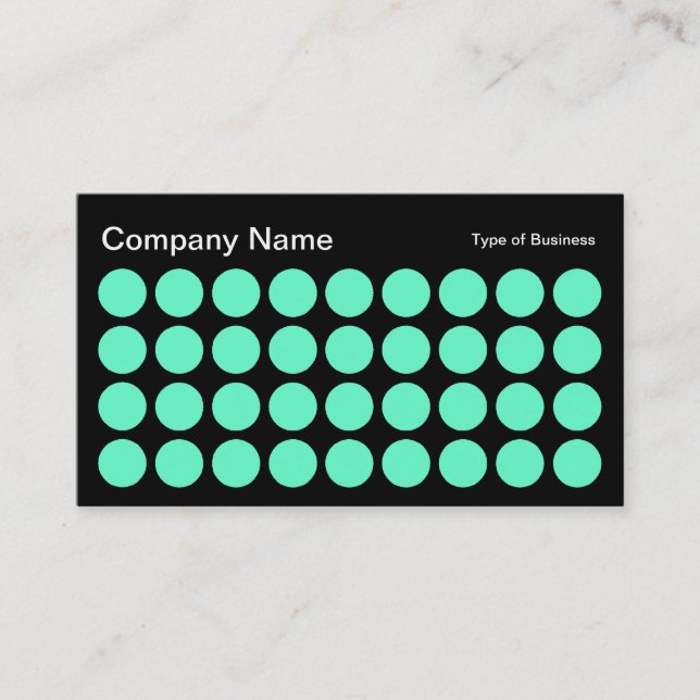 Spots - Turquoise on Black Business Card (Front)