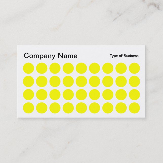 Spots - Yellow, Black and White Business Card (Front)