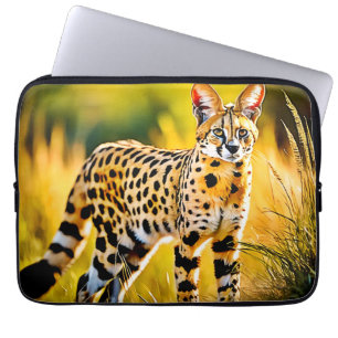 Spotted African Savannah Serval Cat Laptop Sleeve