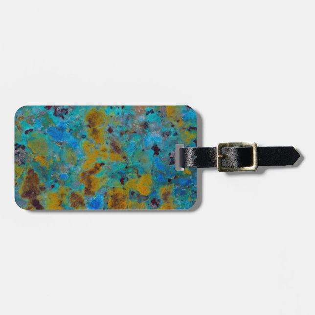 Spotted Blue Chrysocolla Jasper Luggage Tag (Front Horizontal)