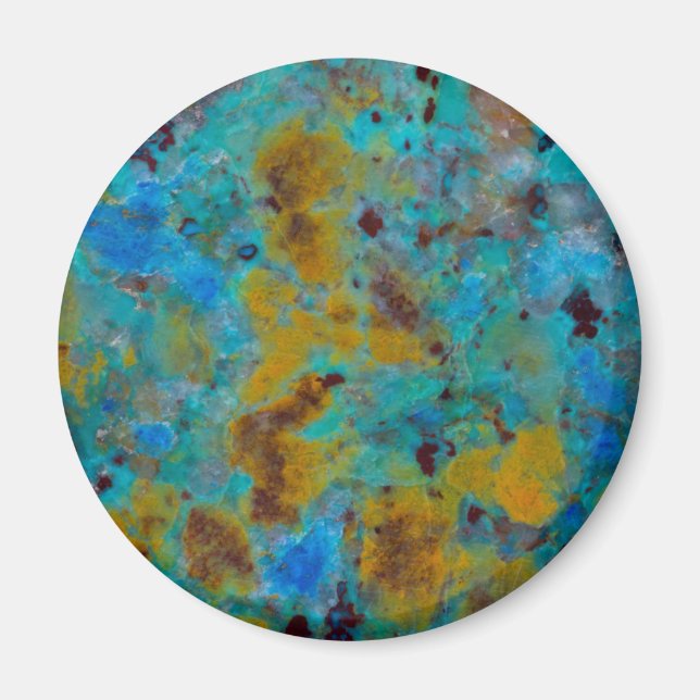 Spotted Blue Chrysocolla Jasper Magnet (Front)