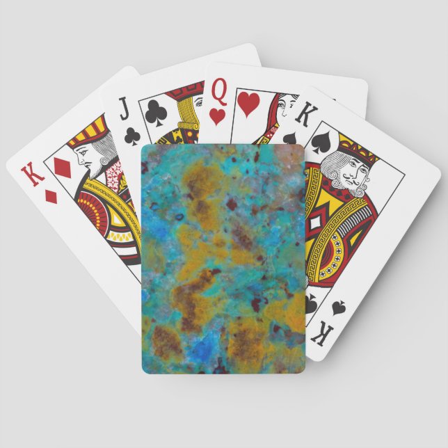 Spotted Blue Chrysocolla Jasper Playing Cards (Back)