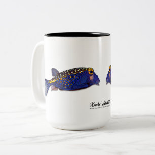 Spotted Boxfish mug, Ostracion meleagris Two-Tone Coffee Mug
