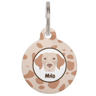 Spotted brown customisable dog ID tag