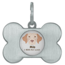 Spotted brown customisable dog ID tag