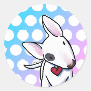 Spotted Bull Terrier Classic Round Sticker