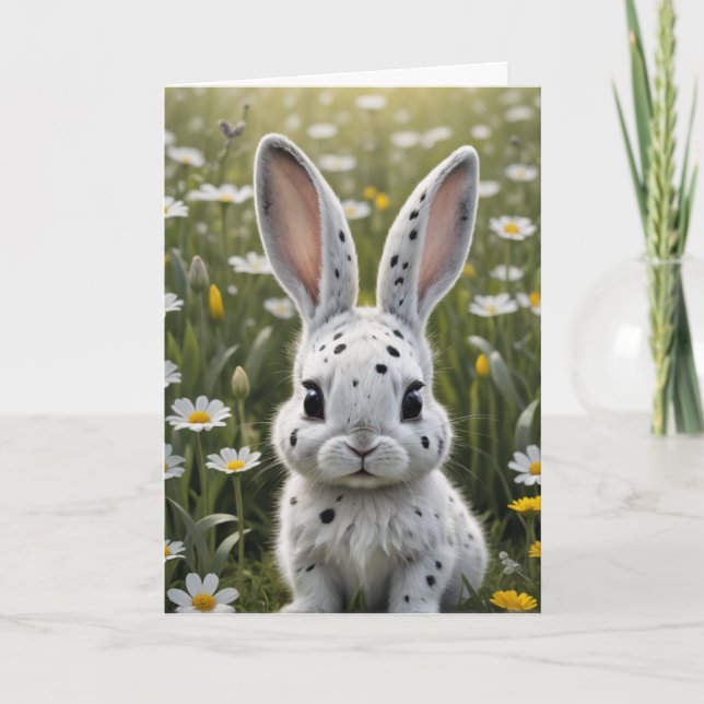 Spotted Bunny  Holiday Card (Front)