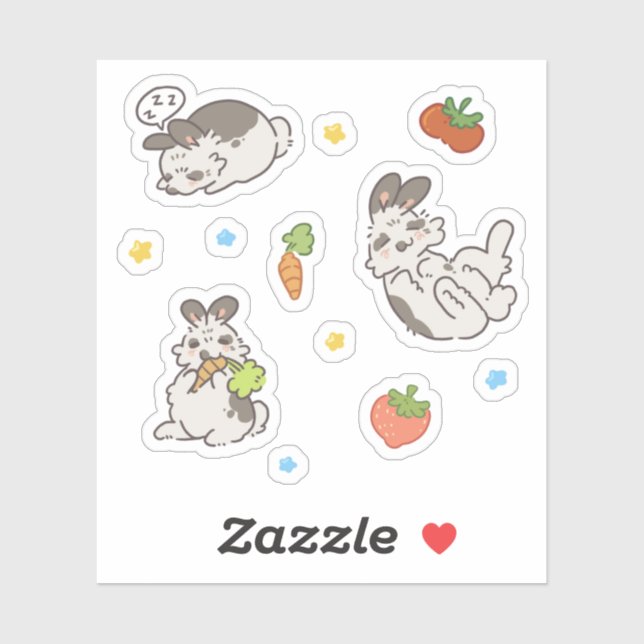Spotted Bunny Sticker Sheet (Sheet)