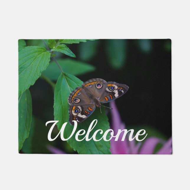 Spotted Butterfly Welcome Doormat (Front)
