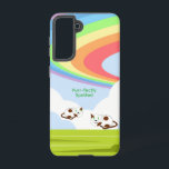 Spotted Cat with Rainbow Samsung Galaxy Case<br><div class="desc">Add a pop of color and cuteness to your phone with this Spotted Cat with Rainbow Samsung Galaxy Case – Purr-fectly Spotted. Featuring an adorable white cat with warm brown spots and a cheerful rainbow, this design blends playful charm with a soft, cozy aesthetic that cat lovers can’t resist. The...</div>