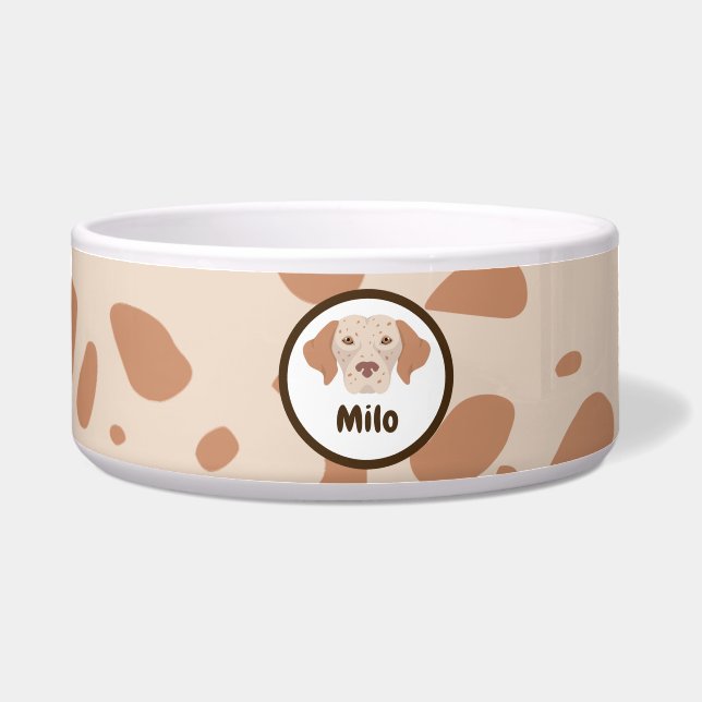 Spotted Ceramic Pet Bowl (Front)