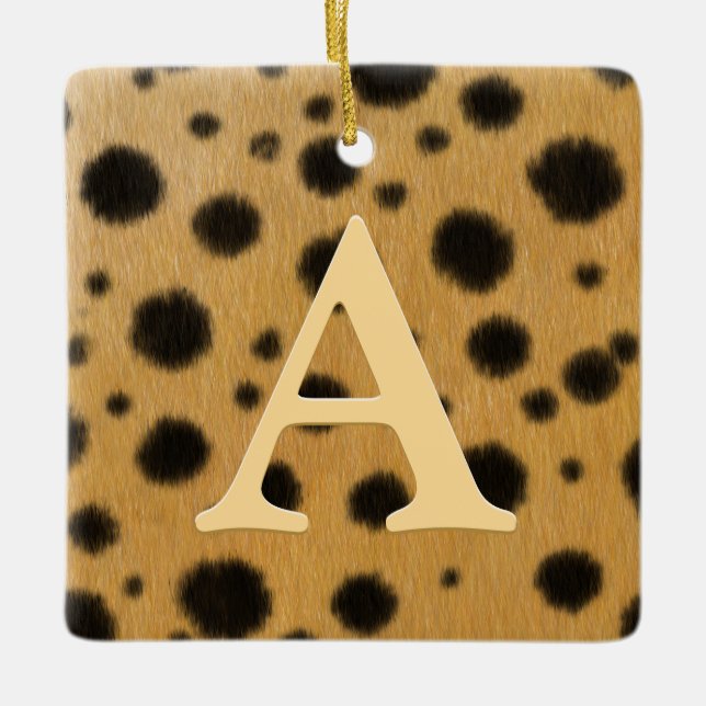 Spotted Cheetah Fur Realistic Animal Print Custom Ceramic Ornament (Front)