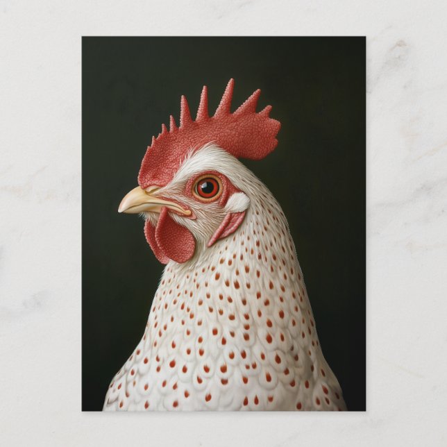 Spotted Chicken Portrait Postcard (Front)