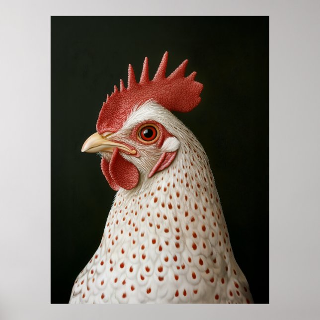 Spotted Chicken Portrait Poster (Front)