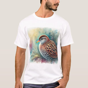 Spotted Crake 070824AREF139 - Watercolor T-Shirt
