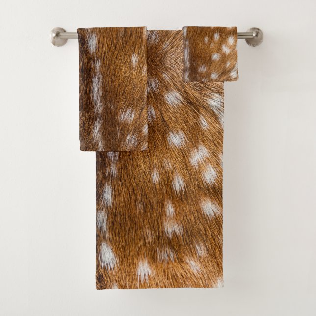 Spotted deer fur texture bath towel set (Insitu)