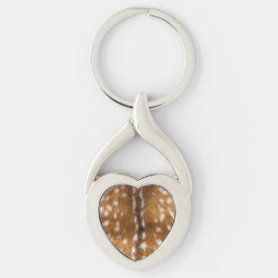 Spotted deer fur texture key ring