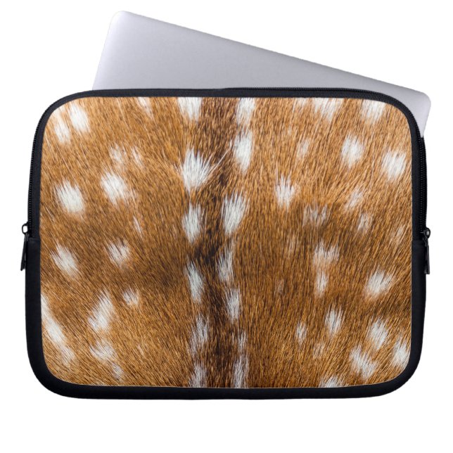 Spotted deer fur texture laptop sleeve (Front)