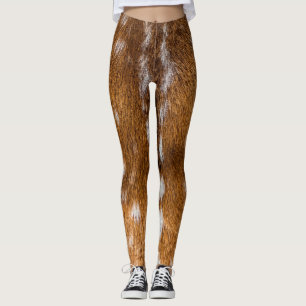 Spotted deer fur texture leggings