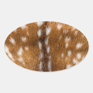 Spotted deer fur texture oval sticker