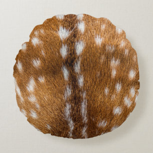 Spotted deer fur texture round cushion