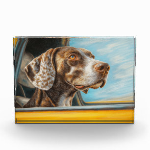 Spotted Dog on a Car Adventure Art Print Photo Block