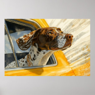 Spotted Dog on Car Ride Art Print